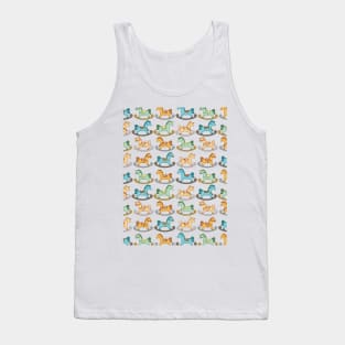 Cute and Adorable Rocking Horse Seamless Pattern Design Tank Top